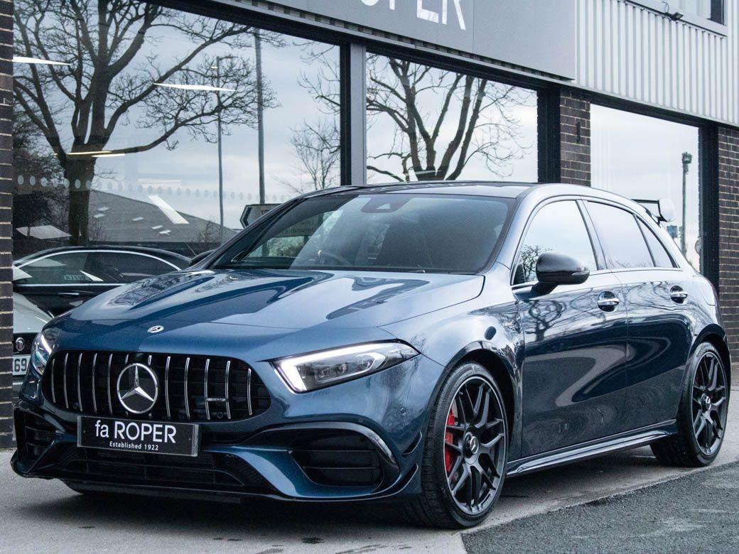 Mercedes-Benz A Class 2.0 AMG A45 S 4MATIC+ Plus 8G DCT Auto 421ps Hatchback Petrol Denim Blue MetallicMercedes-Benz A Class 2.0 AMG A45 S 4MATIC+ Plus 8G DCT Auto 421ps Hatchback Petrol Denim Blue Metallic at fa Roper Ltd Bradford