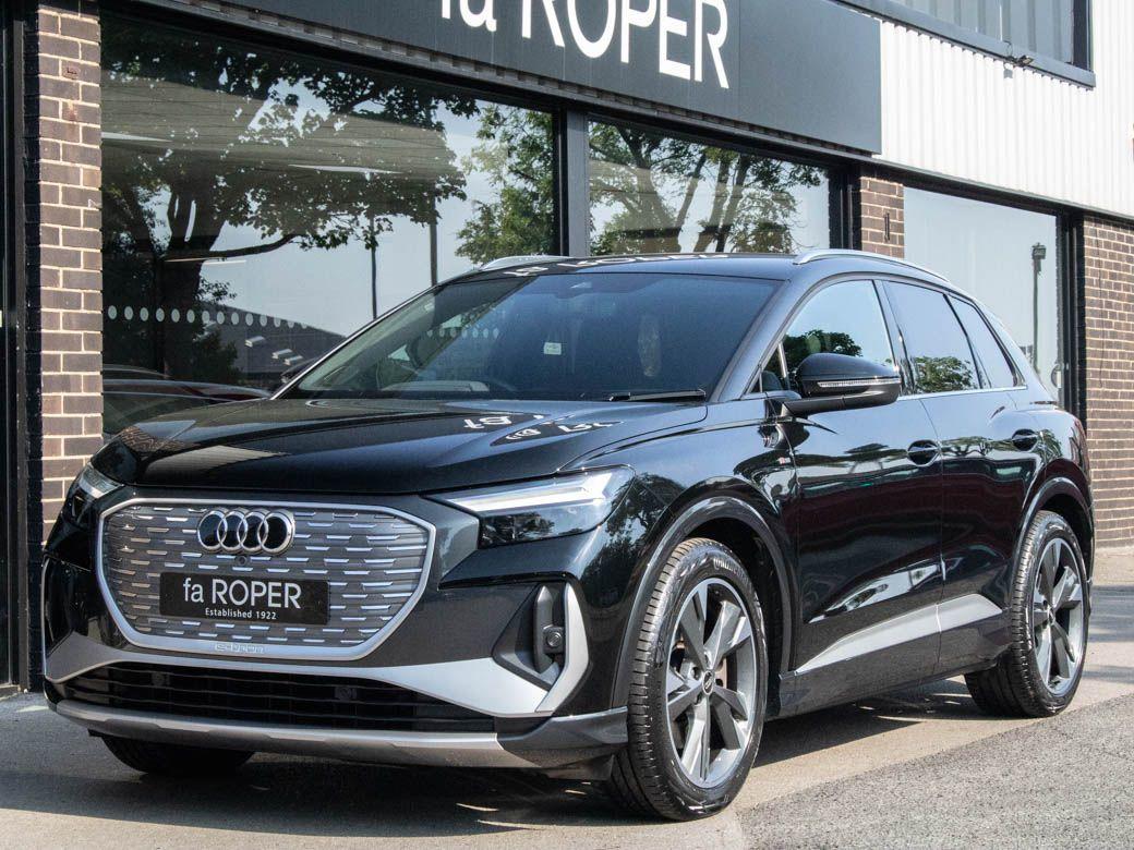 Audi Q4 e-tron e-tron 40 S Line SUV Auto 150kw 204ps Estate Electric Mythos Black MetallicAudi Q4 e-tron e-tron 40 S Line SUV Auto 150kw 204ps Estate Electric Mythos Black Metallic at fa Roper Ltd Bradford