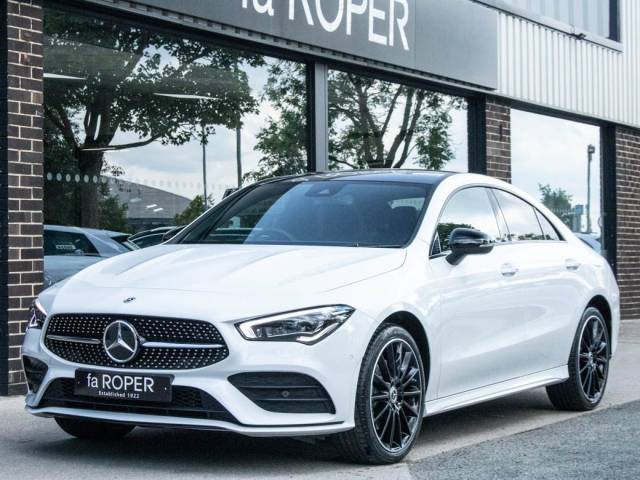 Mercedes-Benz CLA 1.3 250e AMG Line Premium Plus Night Edition Coupe 8G DCT Auto Coupe Petrol / Electric Hybrid Digital White Metallic