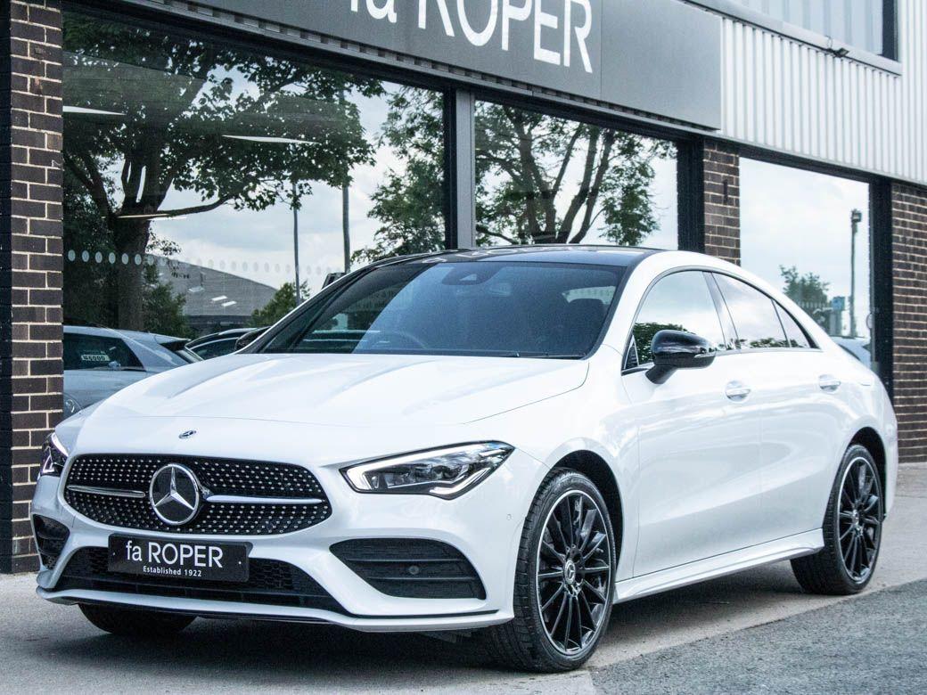 Mercedes-Benz CLA 1.3 250e AMG Line Premium Plus Night Edition Coupe 8G DCT Auto Coupe Petrol / Electric Hybrid Digital White MetallicMercedes-Benz CLA 1.3 250e AMG Line Premium Plus Night Edition Coupe 8G DCT Auto Coupe Petrol / Electric Hybrid Digital White Metallic at fa Roper Ltd Bradford