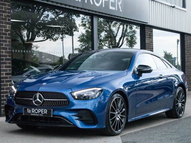 Mercedes-Benz E Class 2.0 E300 MHEV AMG Line Night Edition Premium Plus 9G Tronic Plus 259ps Coupe Petrol Brilliant Blue Metallic
