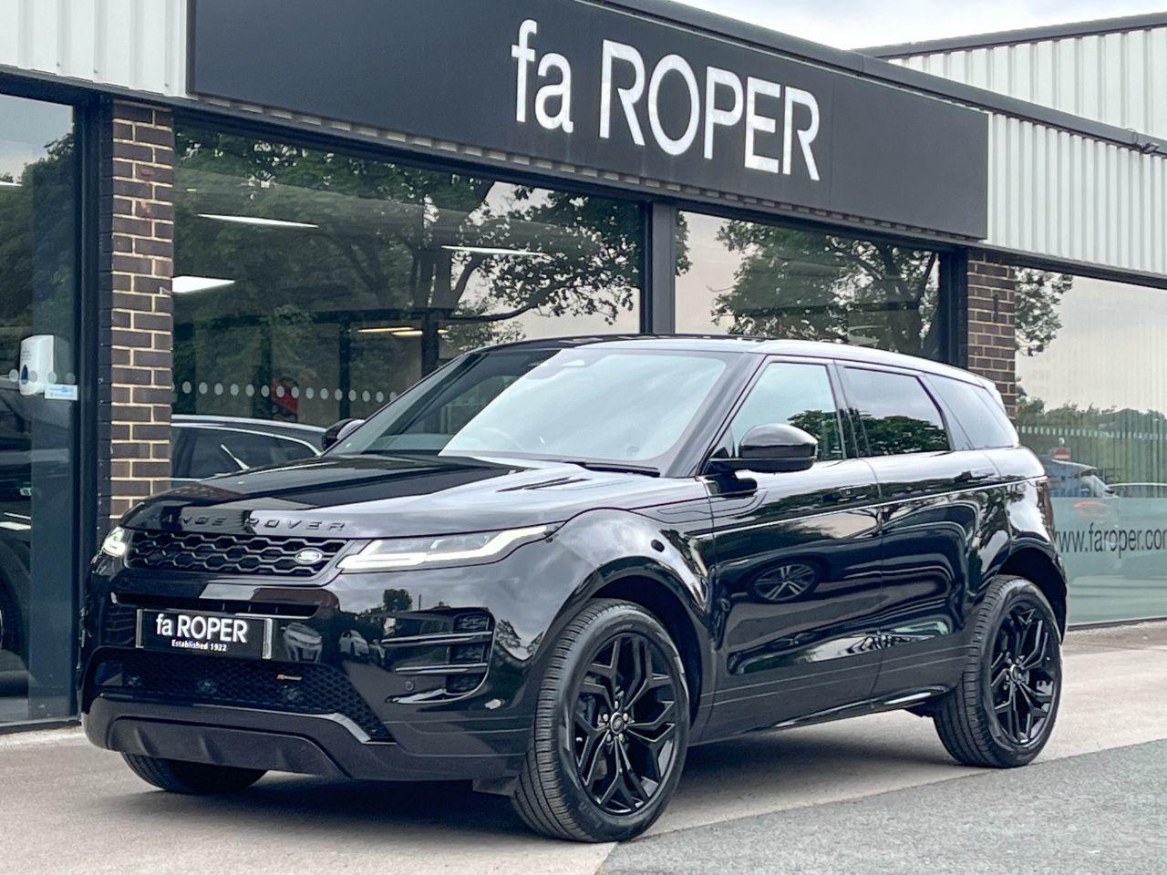Land Rover Range Rover Evoque 2.0 P250MHEV R-Dynamic SE Auto 250ps Estate Petrol Santorini Black MetallicLand Rover Range Rover Evoque 2.0 P250MHEV R-Dynamic SE Auto 250ps Estate Petrol Santorini Black Metallic at fa Roper Ltd Bradford