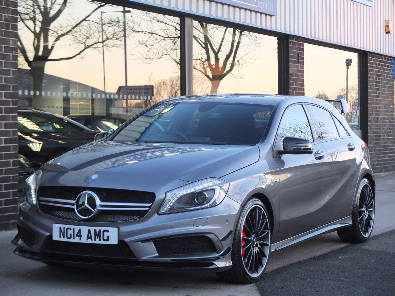 Mercedes-Benz A Class 2.0 A45 AMG 4-MATIC 7G-DCT Hatchback Petrol Mountain Grey MetallicMercedes-Benz A Class 2.0 A45 AMG 4-MATIC 7G-DCT Hatchback Petrol Mountain Grey Metallic at fa Roper Ltd Bradford