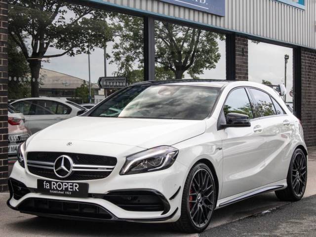 Mercedes-Benz A Class 2.0 A45 4MATIC Premium Auto 381ps +++Spec Hatchback Petrol Cirrus White