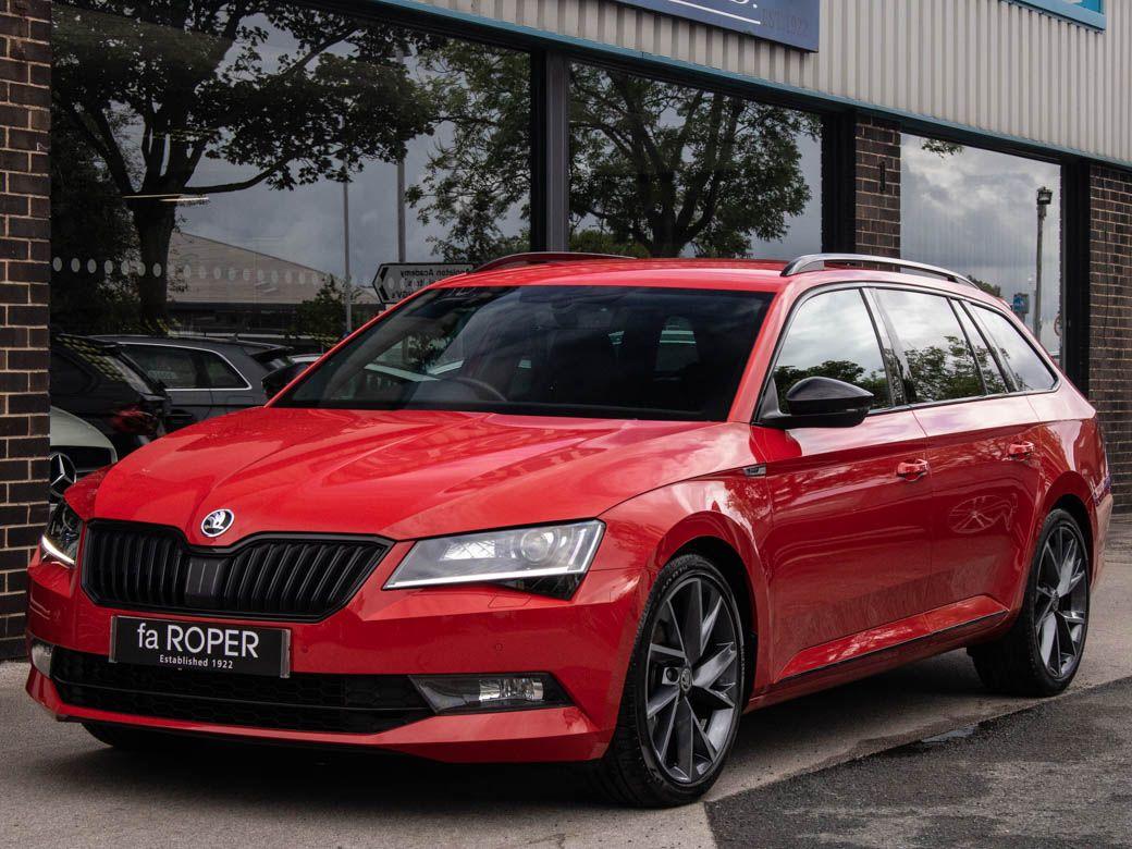 Skoda Superb 2.0 TDI CR Estate 190ps SportLine 4X4 DSG Auto Estate Diesel Corrida RedSkoda Superb 2.0 TDI CR Estate 190ps SportLine 4X4 DSG Auto Estate Diesel Corrida Red at fa Roper Ltd Bradford