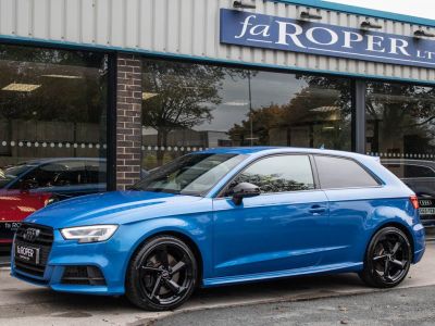 Audi A3 2.0 S3 TFSI quattro Black Edition 3 door S tronic 310ps Hatchback Petrol Ara Blue Crystal Effect