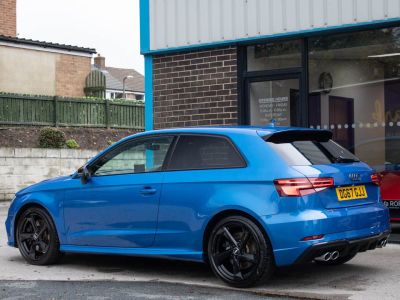 Audi A3 2.0 S3 TFSI quattro Black Edition 3 door S tronic 310ps Hatchback Petrol Ara Blue Crystal Effect